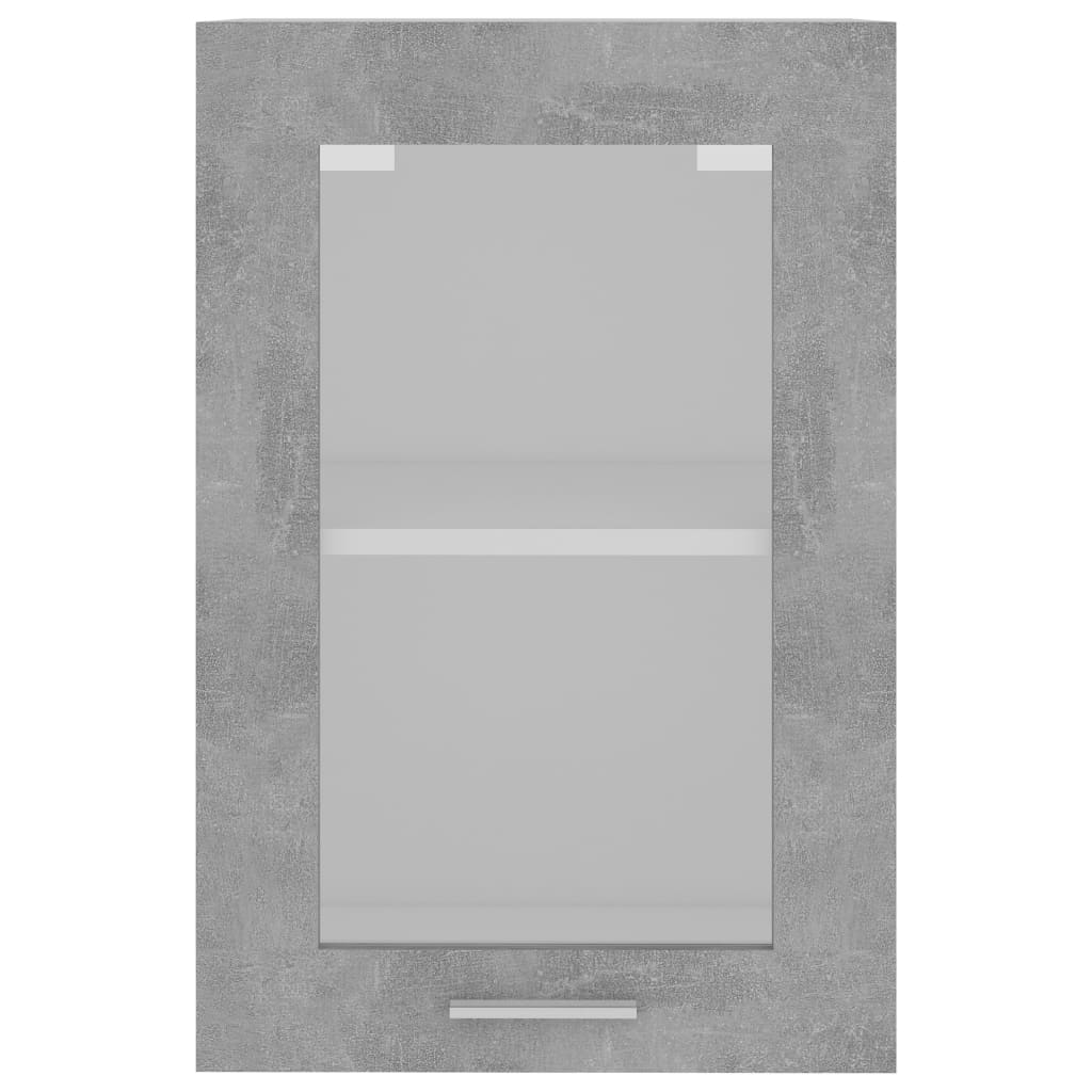 vidaXL Viseći stakleni ormarić siva boja betona 40x31x60 cm od iverice
