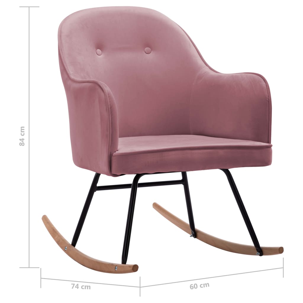 vidaXL Stolica za ljuljanje ružičasta baršunasta
