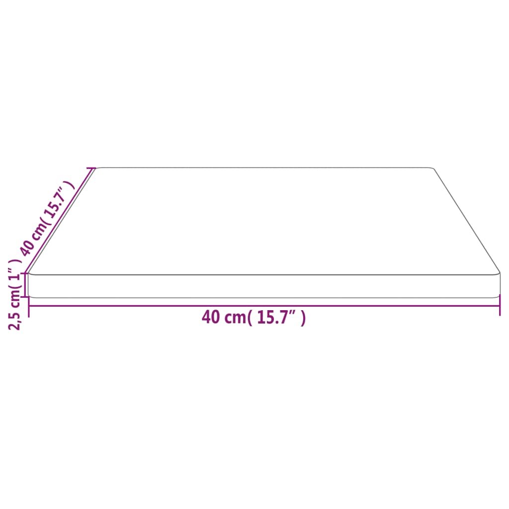 vidaXL Ploča za stol bijela 40x40x2,5 cm masivna borovina četvrtasta