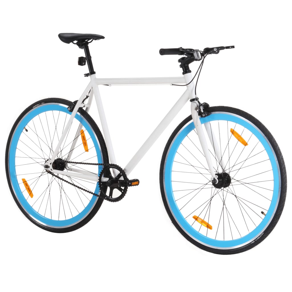 vidaXL Bicikl s fiksnim zupčanikom bijelo-plavi 700c 51 cm