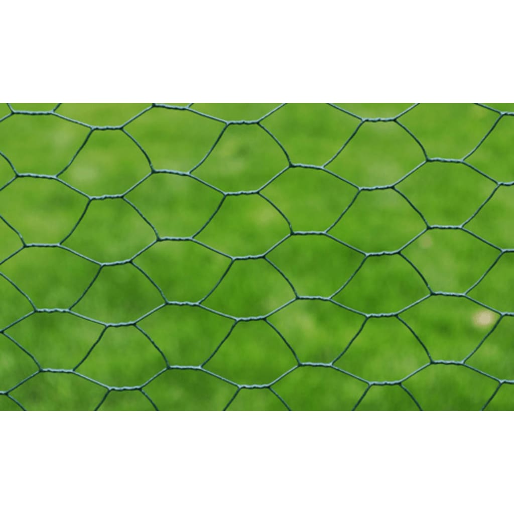 vidaXL Žičana mreža od čelika s PVC oblogom za kokoši 25 x 0,75 m zelena