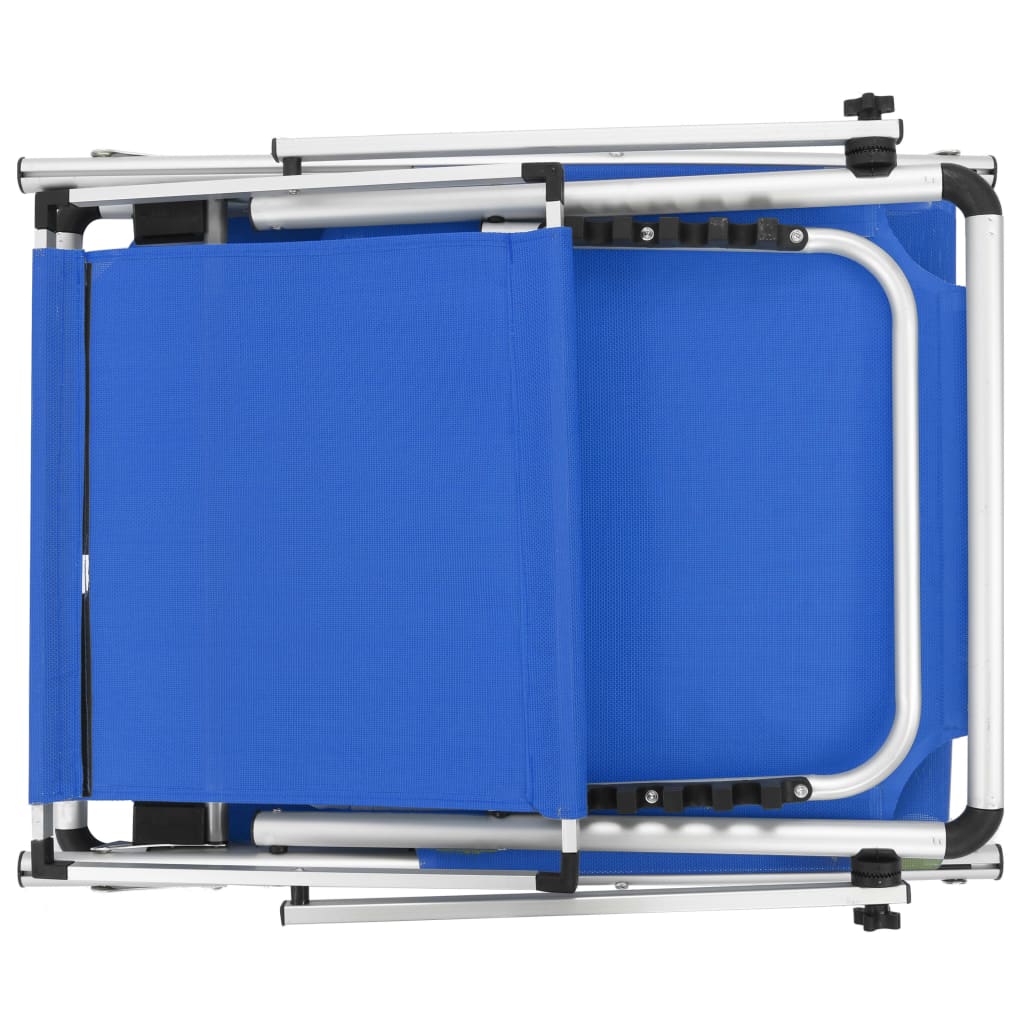 vidaXL Sklopiva ležaljka s krovom od aluminija i tekstilena plava