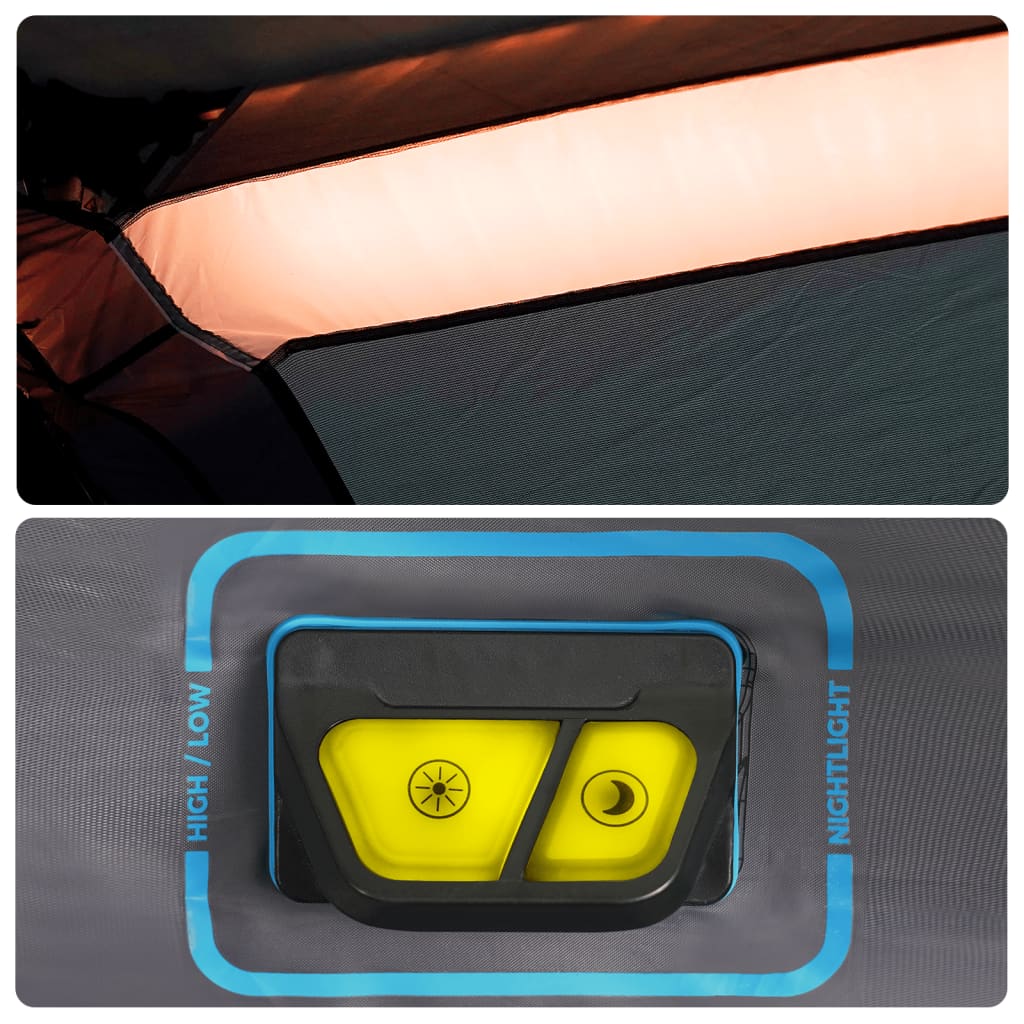vidaXL Obiteljski šator LED za 9 osoba svjetloplavi brzo otpuštanje
