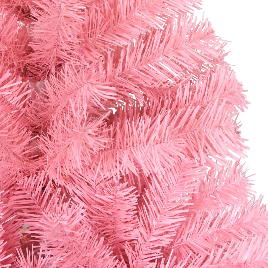 vidaXL Umjetno božićno drvce sa stalkom ružičasto 210 cm PVC