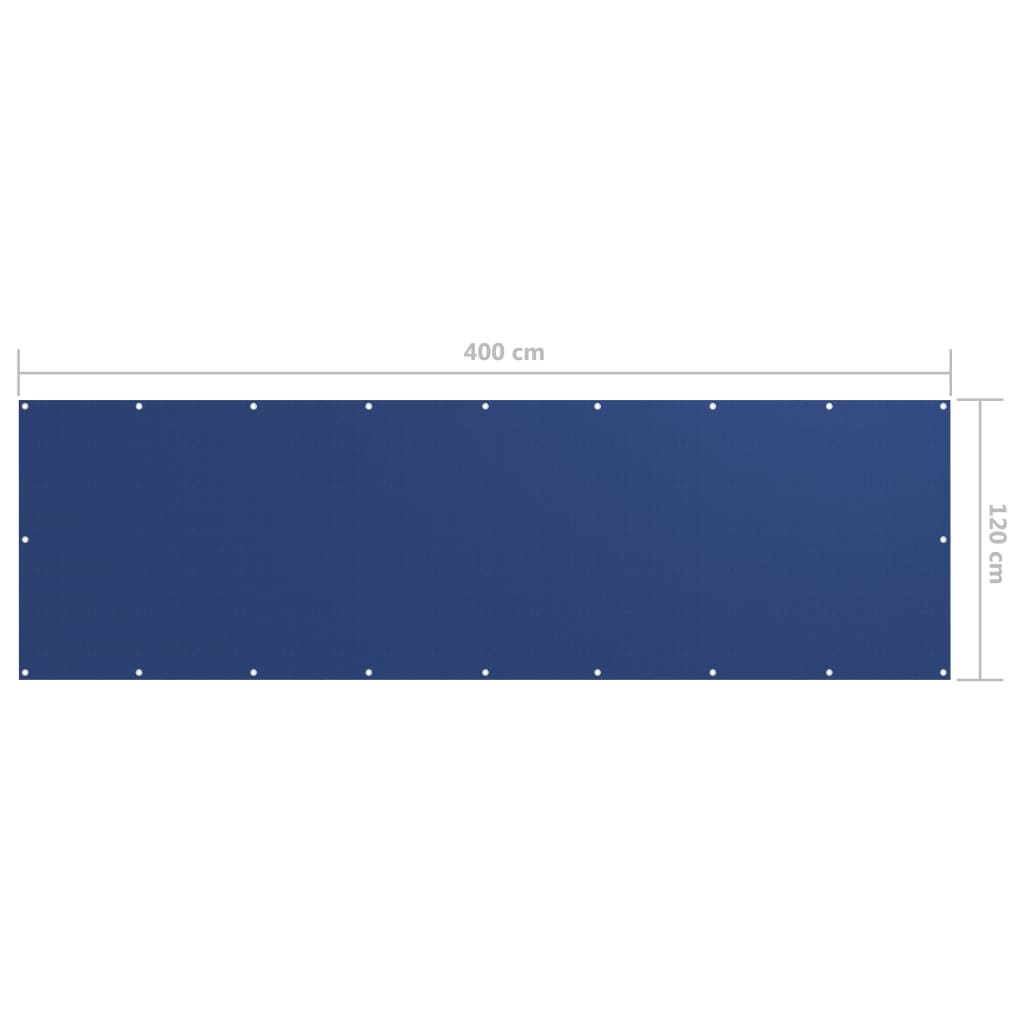 vidaXL Balkonski zastor plavi 120 x 400 cm od tkanine Oxford