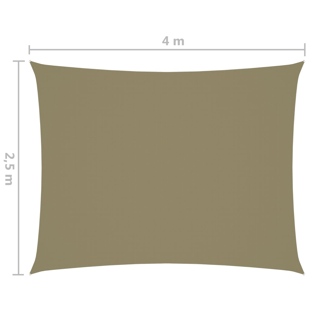 vidaXL Jedro protiv sunca od tkanine Oxford pravokutno 2,5 x 4 m bež