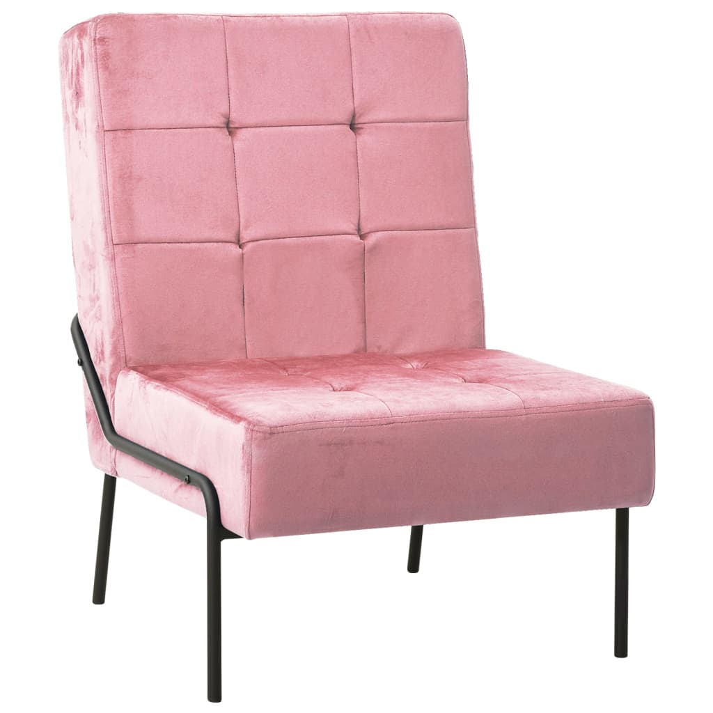 vidaXL Stolica za opuštanje 65 x 79 x 87 cm ružičasta baršunasta