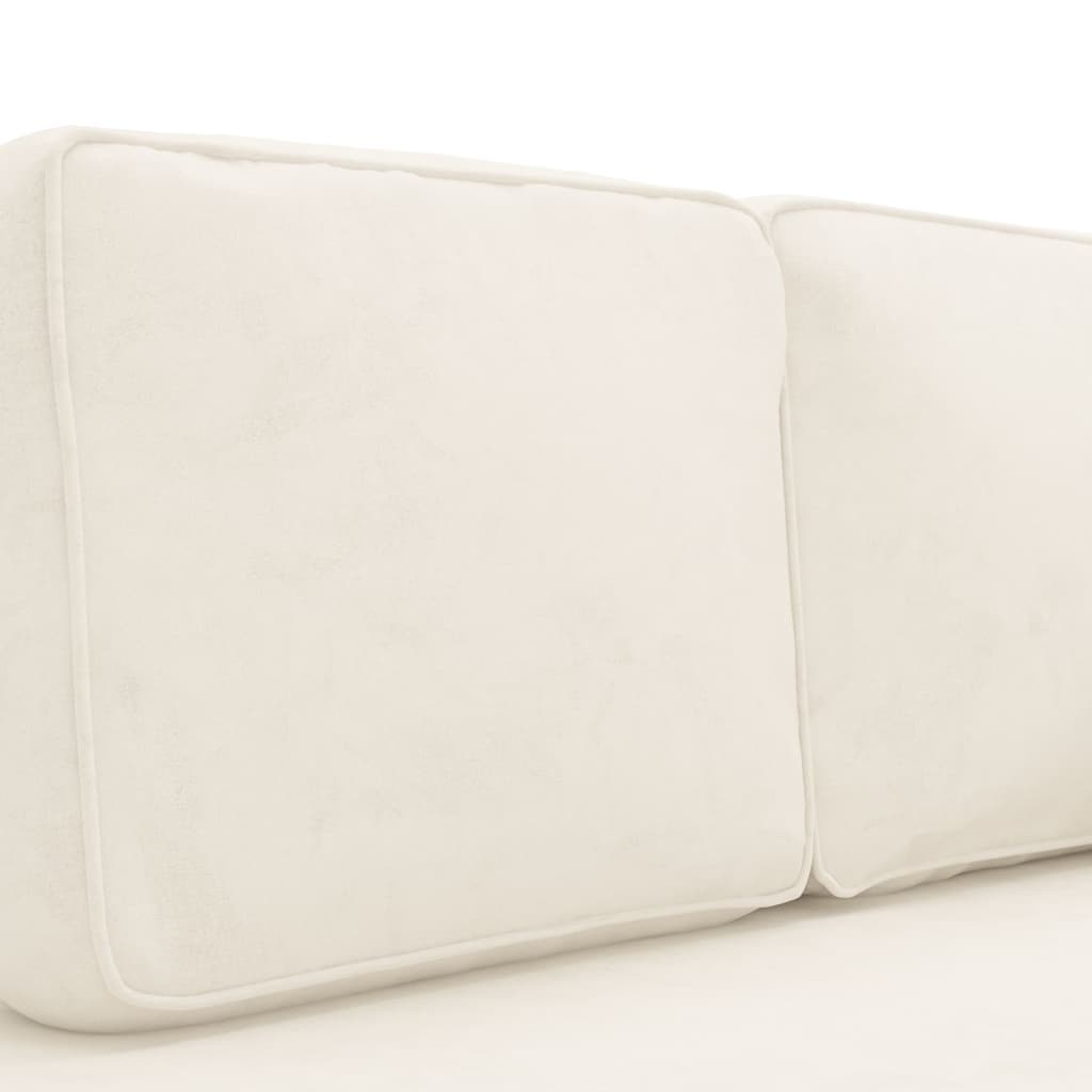 vidaXL Počivaljka s jastucima krem baršunasta