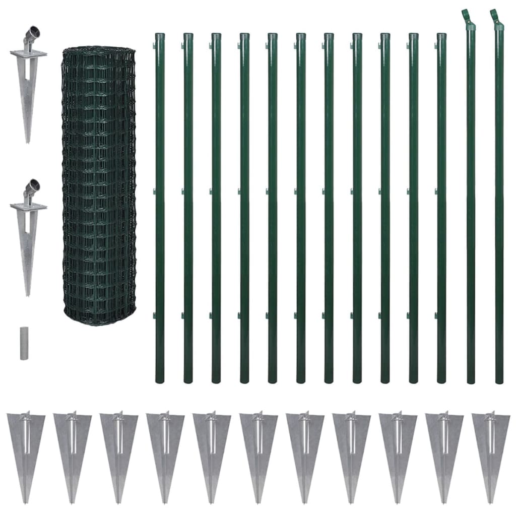 vidaXL Euro ograda čelična 25 x 1,7 m zelena