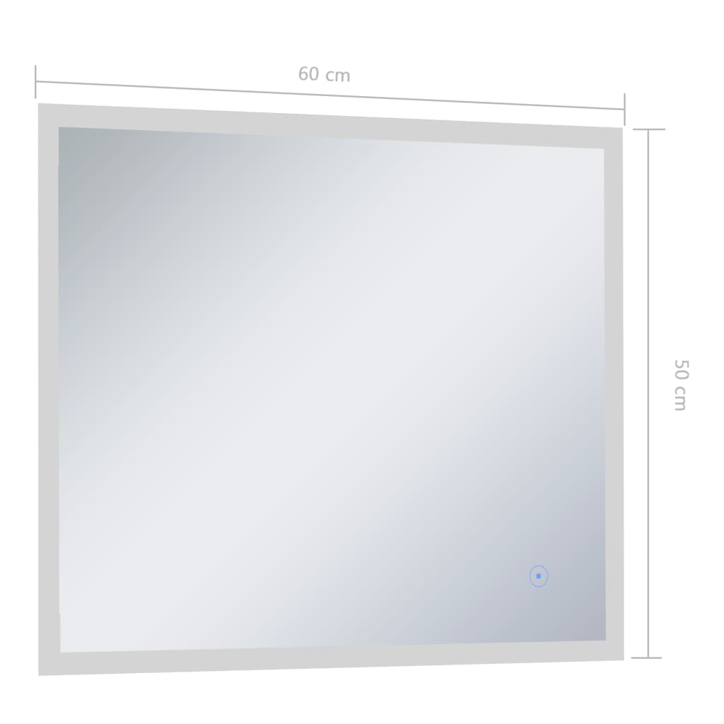 vidaXL Kupaonsko LED zidno ogledalo sa senzorom na dodir 60 x 50 cm