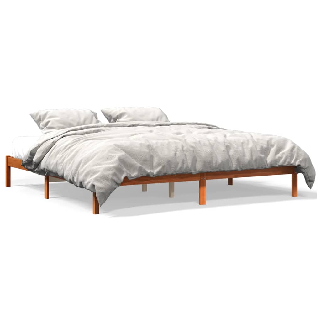 vidaXL Okvir kreveta voštano smeđi 200 x 200 cm od masivne borovine