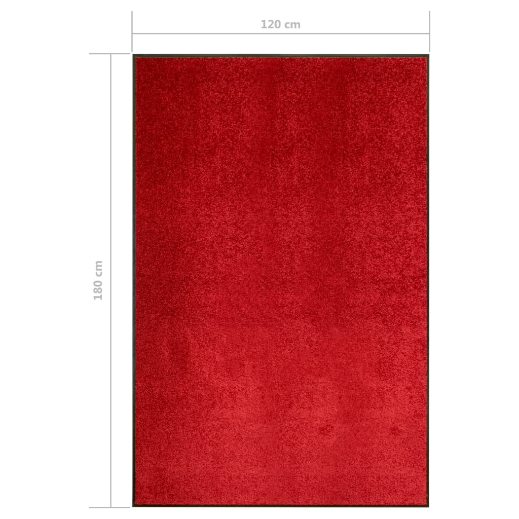 vidaXL Otirač perivi crveni 120 x 180 cm