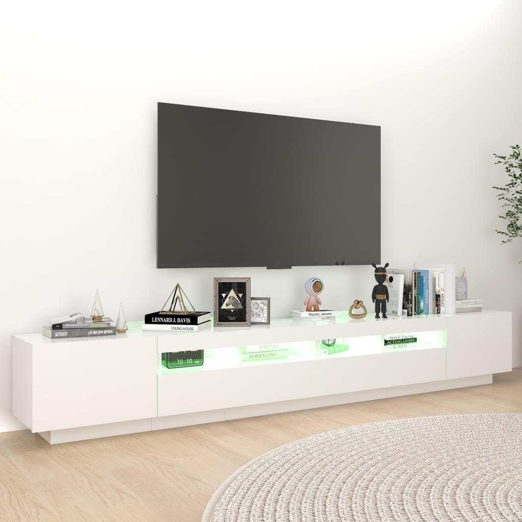 vidaXL TV ormarić s LED svjetlima bijeli 260 x 35 x 40 cm