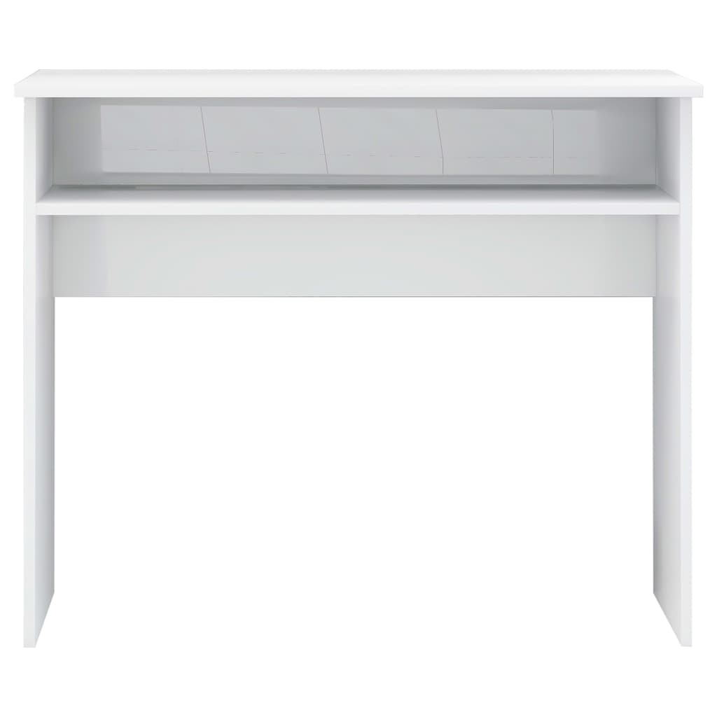 vidaXL Radni stol visoki sjaj bijeli 90 x 50 x 74 cm od iverice
