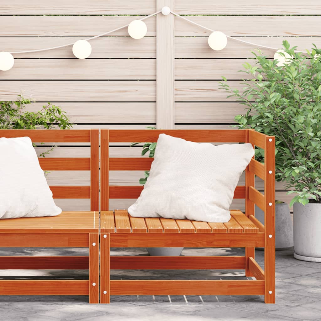 vidaXL Kutna vrtna sofa voštano smeđa 70x70x67 cm od masivne borovine