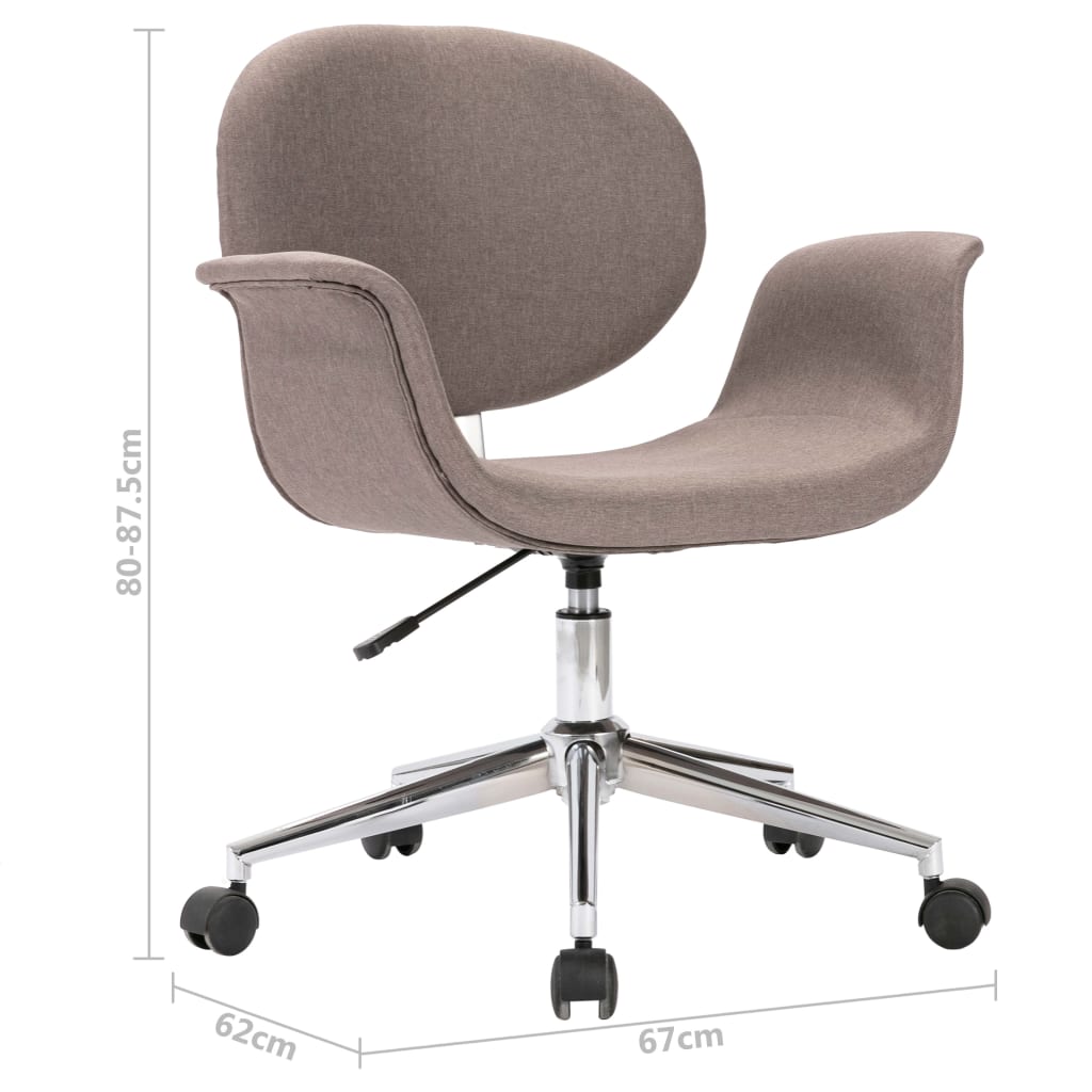 vidaXL Okretna blagovaonska stolica od tkanine sivosmeđa