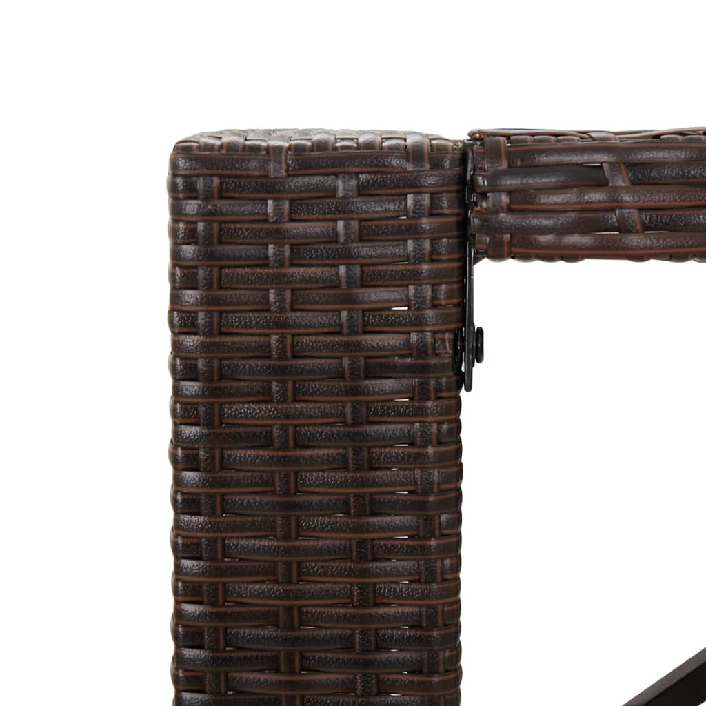 vidaXL Barski stol sa staklenom pločom smeđi 145x80x110 cm poliratan
