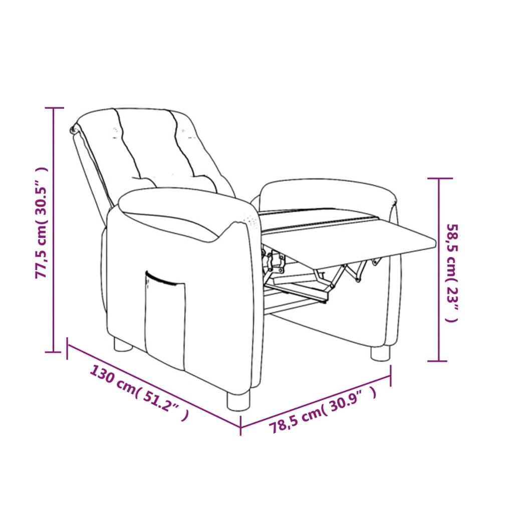 vidaXL Masažna fotelja od mikrovlakana smeđa