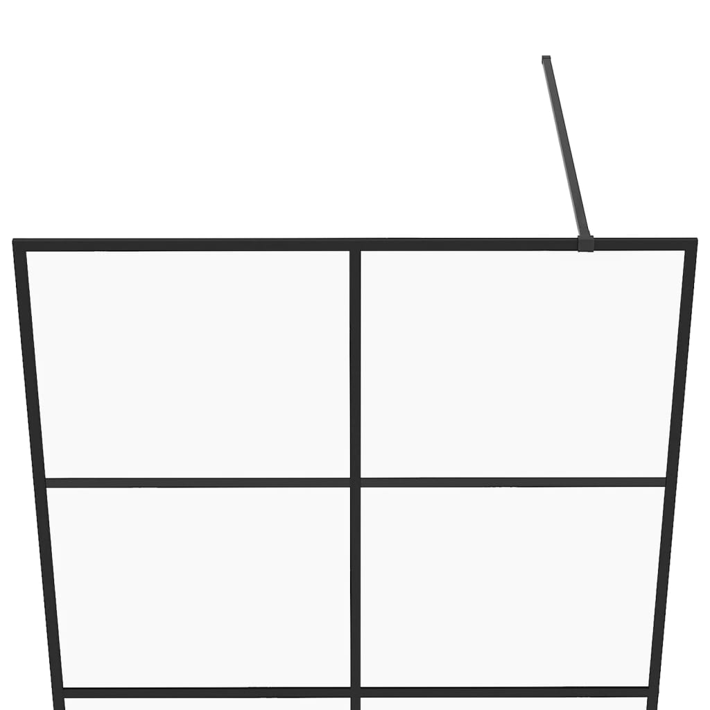 vidaXL Pregrada za tuširanje s prozirnim staklom ESG 100 x 195 cm crna