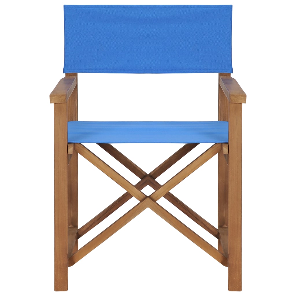 vidaXL Redateljske stolice 2 kom od masivne tikovine plave