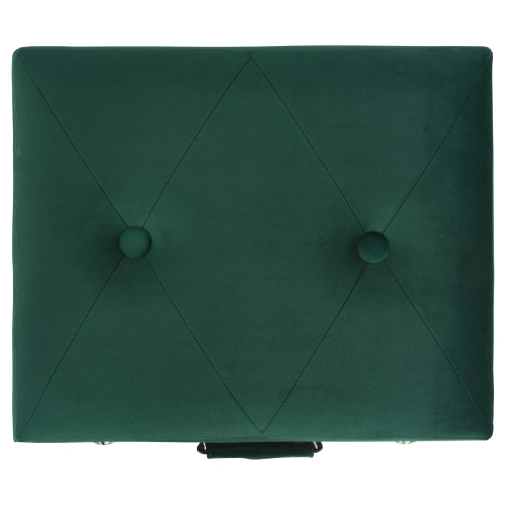vidaXL Tabure za pohranu 40 cm zeleni baršunasti
