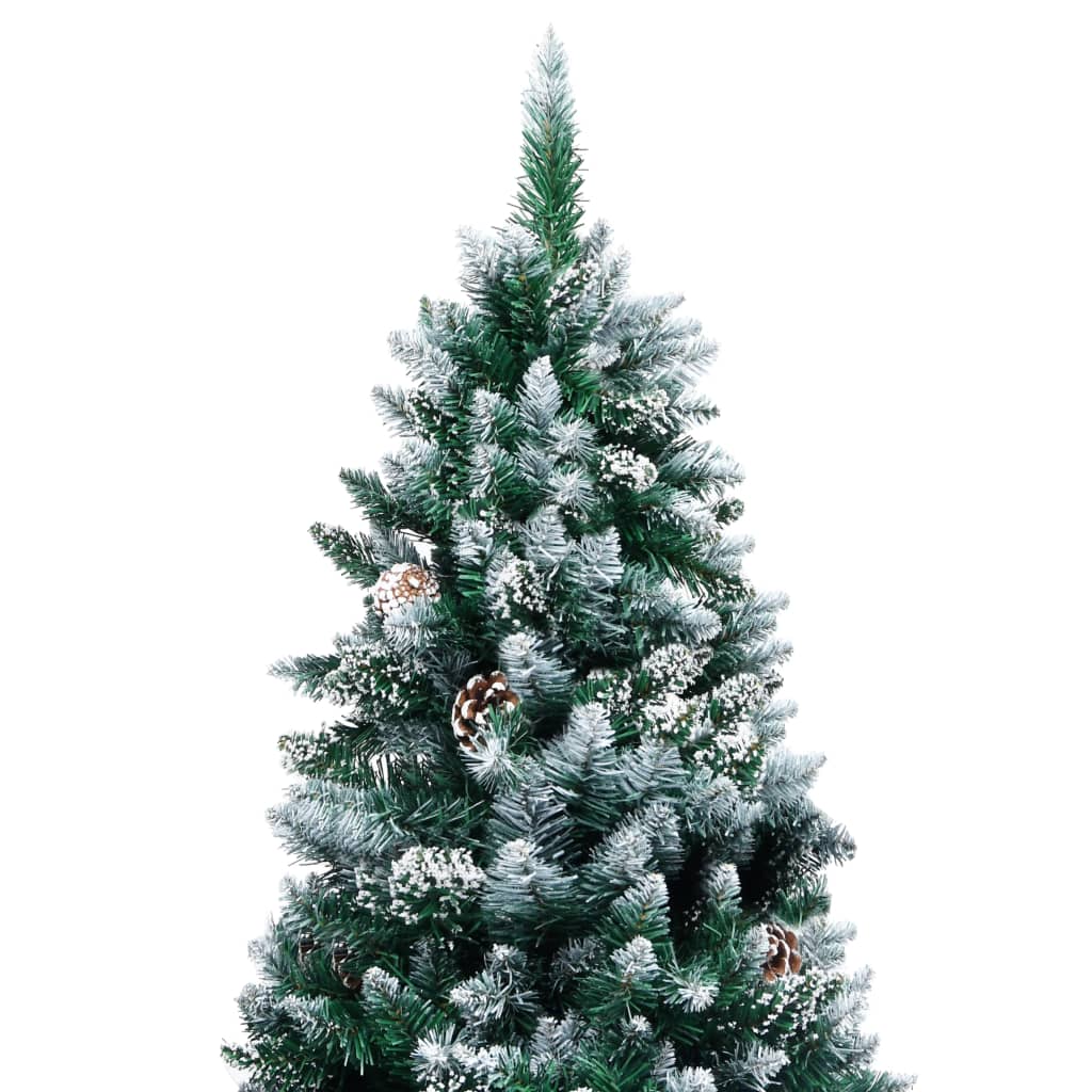 vidaXL Umjetno božićno drvce sa šiškama i bijelim snijegom 210 cm