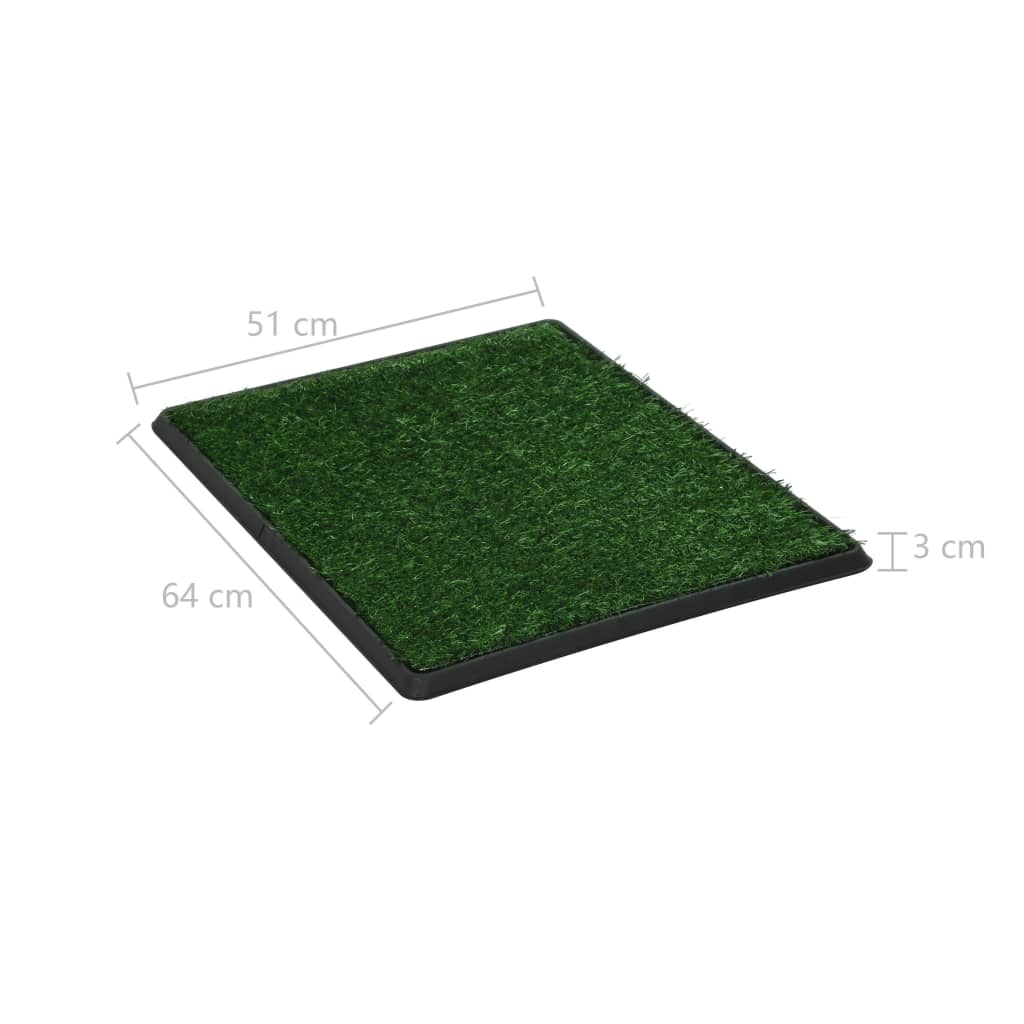vidaXL Toalet za ljubimce s pladnjem i travom zeleni 64 x 51 x 3 cm