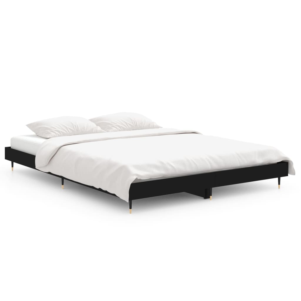 vidaXL Okvir za krevet crni 135x190 cmkonstruirano drvo