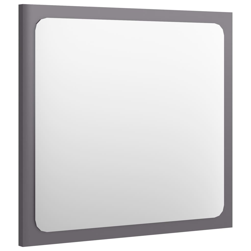 vidaXL Kupaonsko ogledalo sjajno sivo 40x1,5x37 cm konstruirano drvo