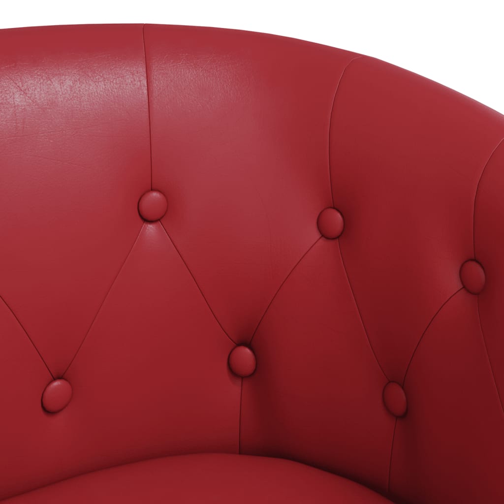 vidaXL Zaobljena fotelja od umjetne kože crvena boja vina