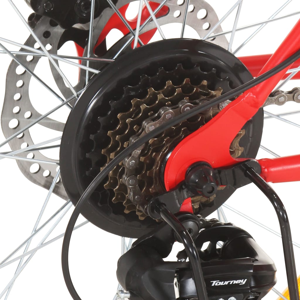 vidaXL Brdski bicikl 21 brzina kotači od 27,5 " okvir od 38 cm crveni