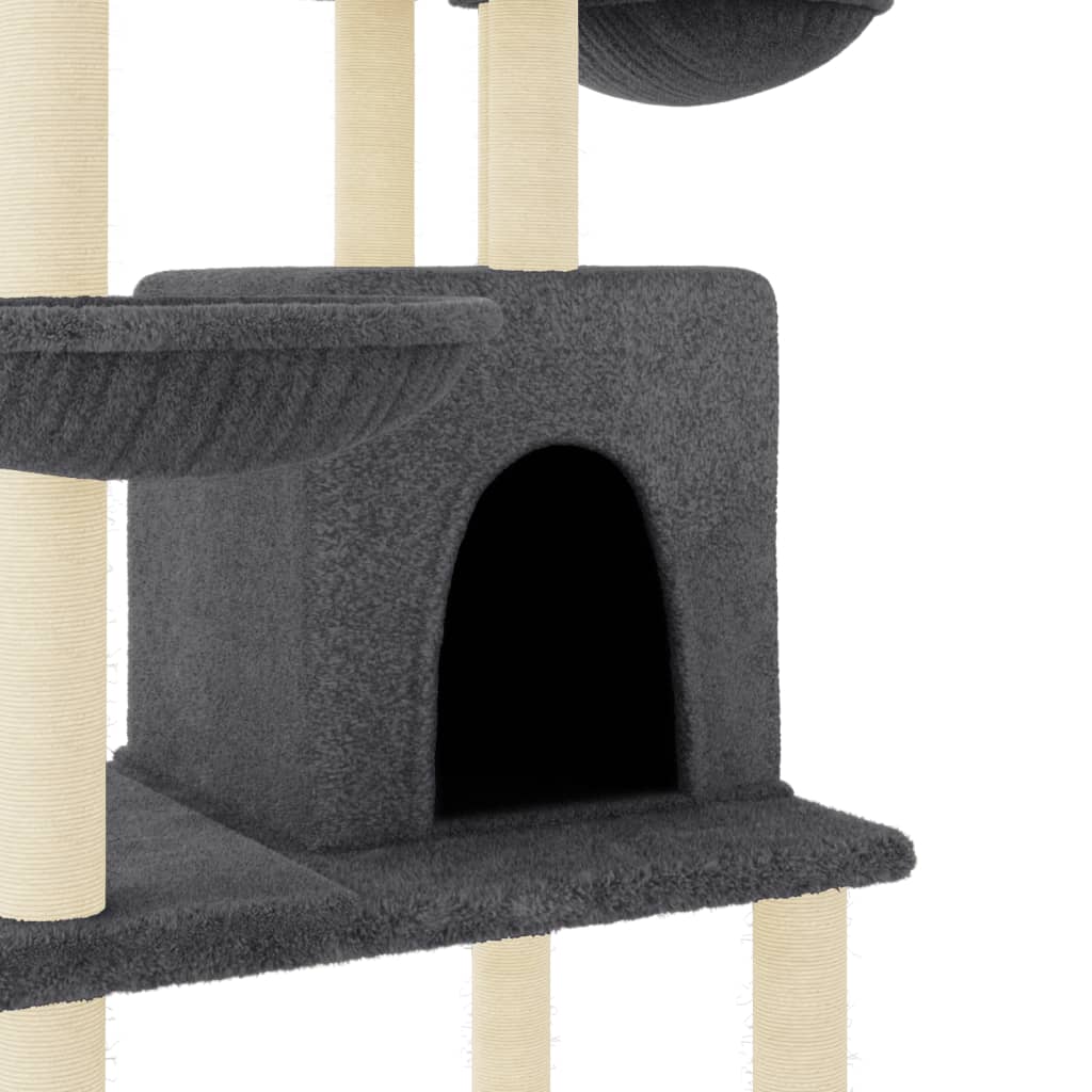 vidaXL Penjalica za mačke sa stupovima za grebanje tamnosiva 180 cm