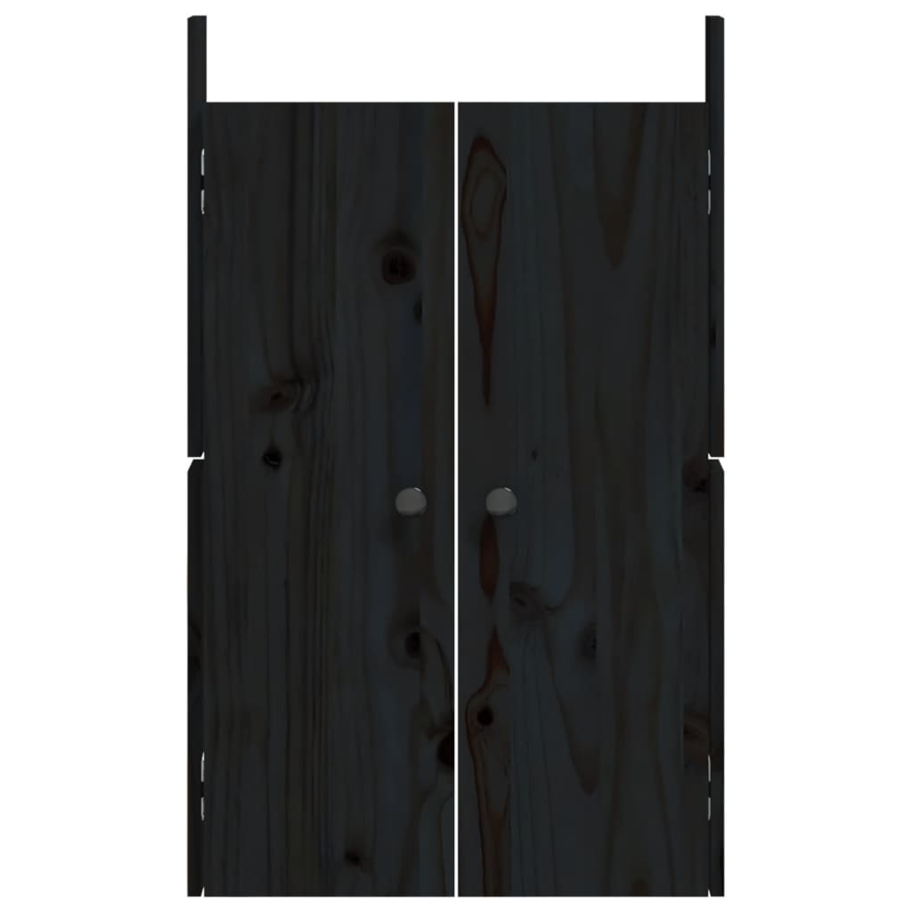vidaXL Vanjska kuhinjska vrata 2 kom crna 50x9x82 cm masivna borovina