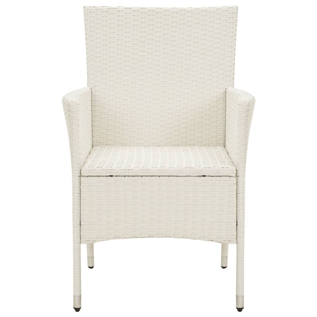 vidaXL Vrtne stolice s jastucima 2 kom od poliratana bijele