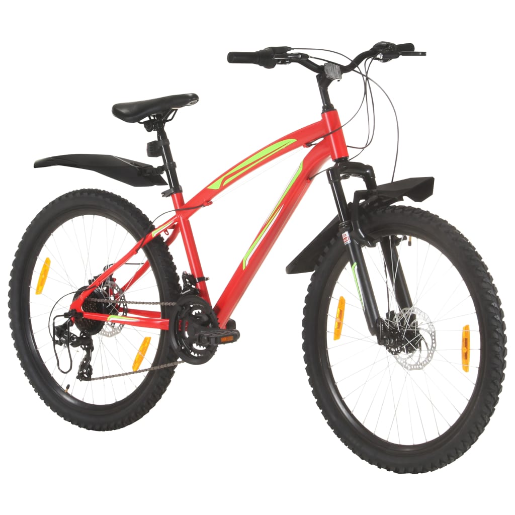 vidaXL Brdski bicikl 21 brzina kotači od 26 " okvir od 36 cm crveni