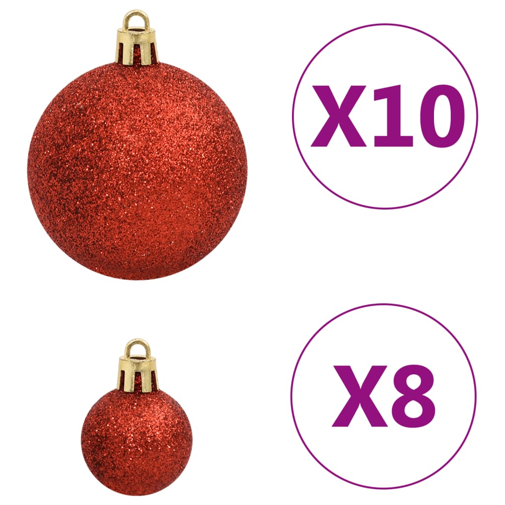 vidaXL Set božićnih kuglica 112 komada crveni/zeleni/zlatni polistiren