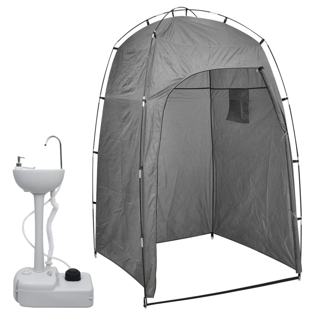 vidaXL Prijenosni stalak za pranje ruku za kampiranje sa šatorom 20 L