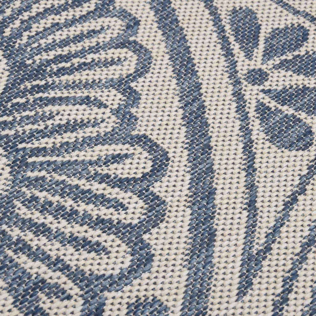 vidaXL Vanjski tepih ravnog tkanja 80 x 250 cm plavi s uzorkom