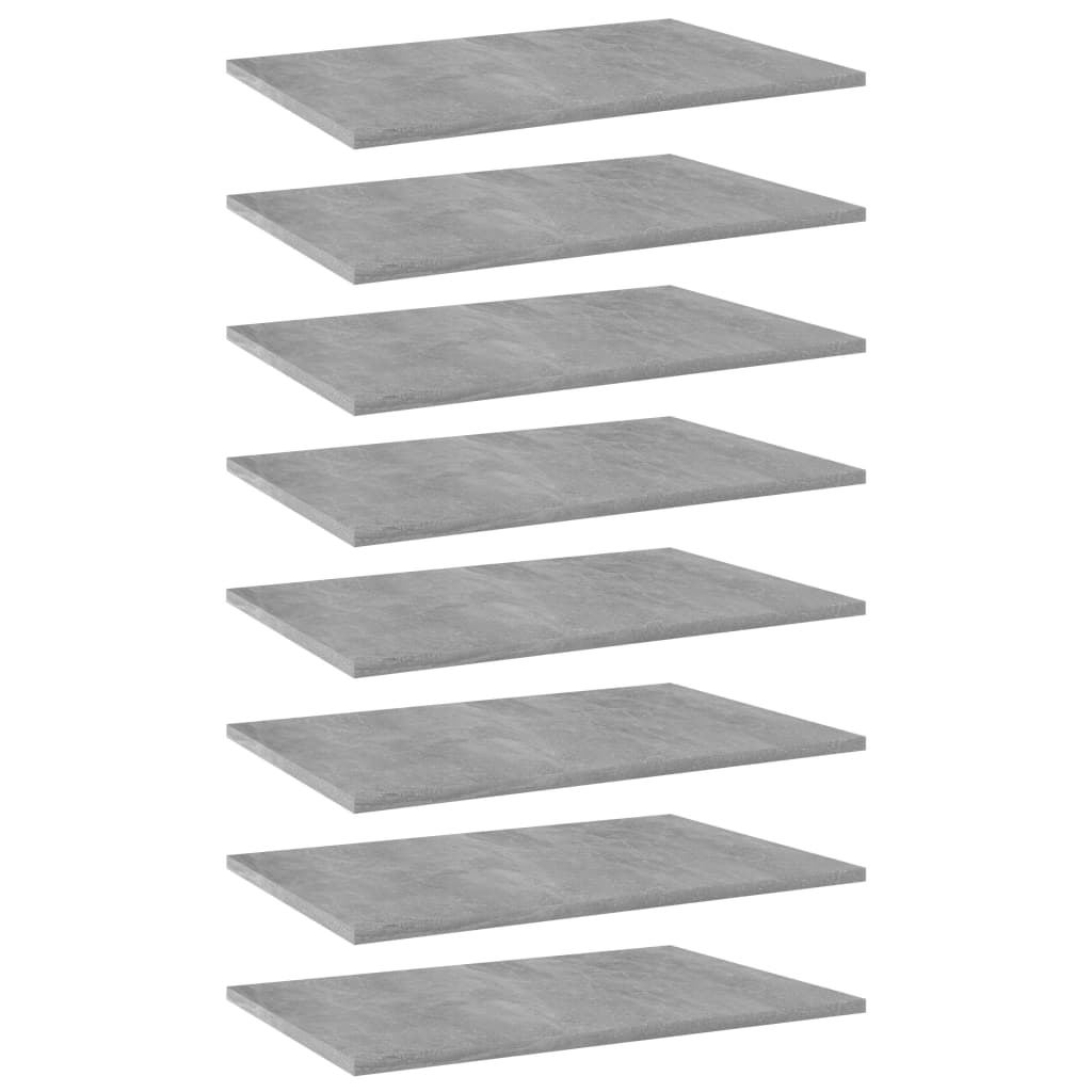 vidaXL Police za knjige 8 kom siva boja betona 60x40x1,5 cm od iverice