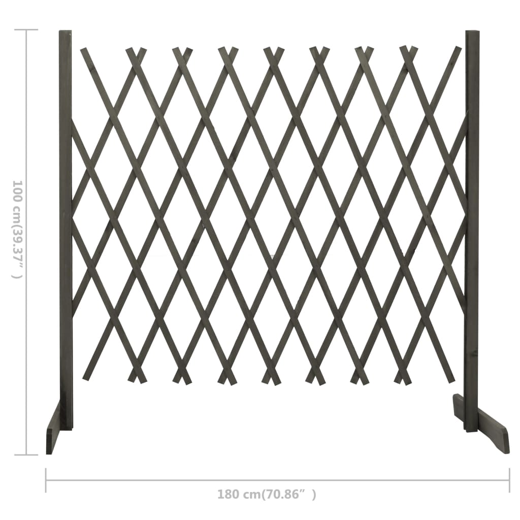 vidaXL Vrtna rešetkasta ograda siva 180 x 100 cm od masivne jelovine