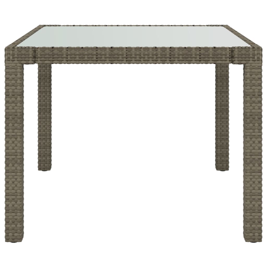vidaXL Vrtni stol 90 x 90 x 75 cm od kaljenog stakla i poliratana sivi