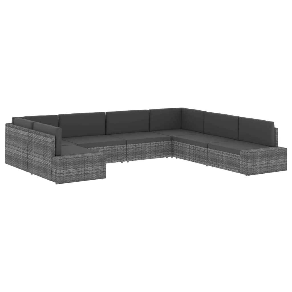 vidaXL Modularna kutna sofa od poliratana smeđa