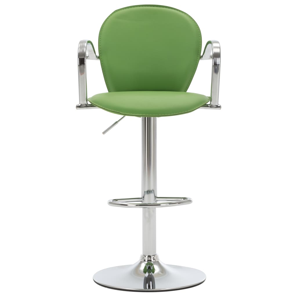 vidaXL Barski stolac s naslonom za ruke zeleni od umjetne kože