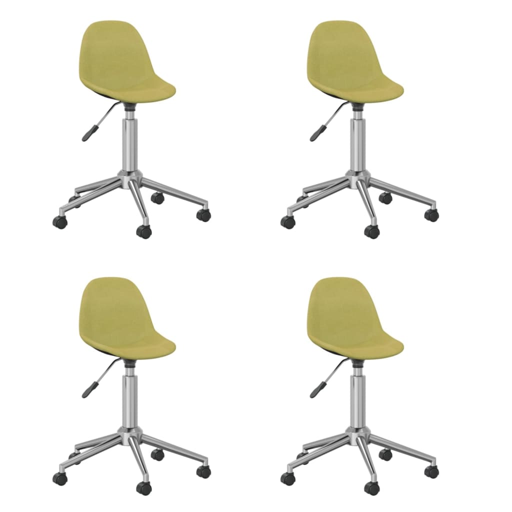 vidaXL Okretne blagovaonske stolice od tkanine 4 kom zelene