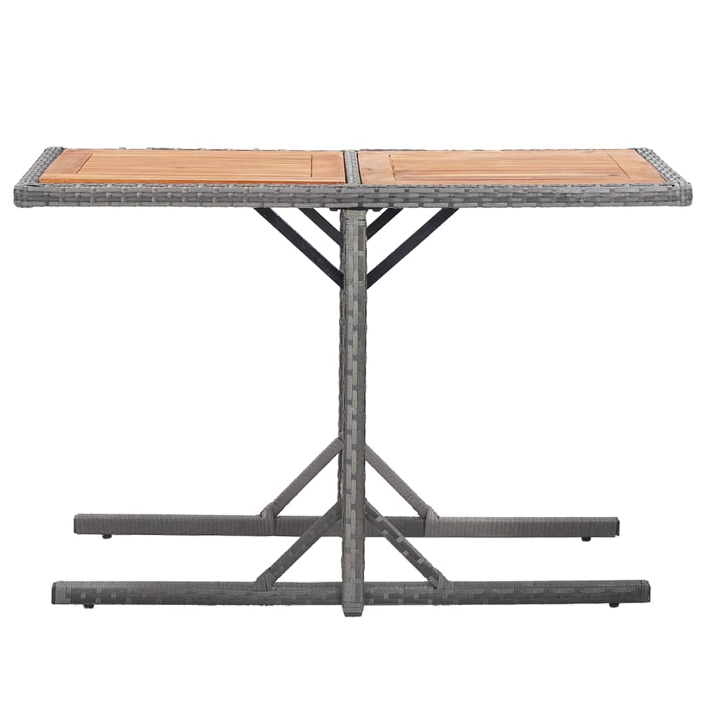 vidaXL Vrtni stol od poliratana i masivnog bagremovog drva antracit