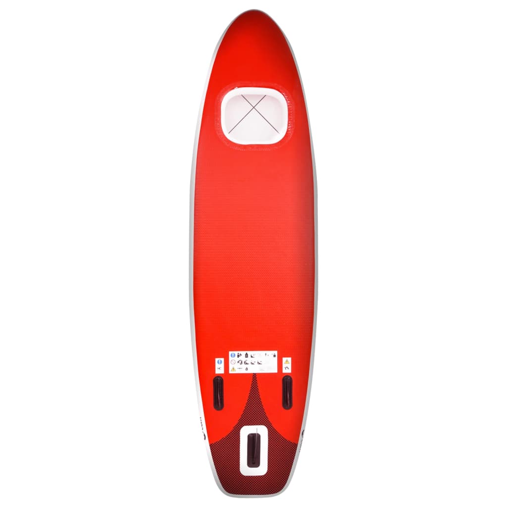 vidaXL Set daske na napuhavanje za veslanje stojeći crveni 300x76x10cm