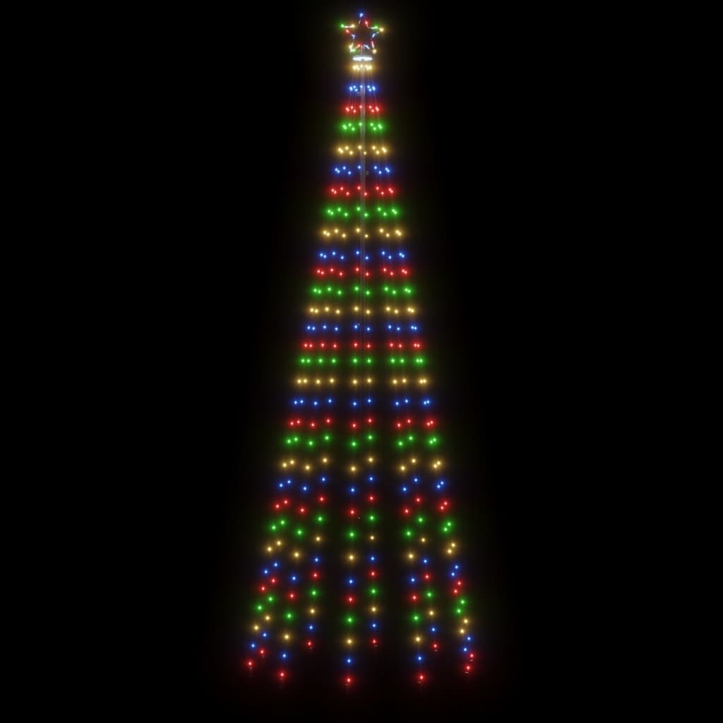 vidaXL Stožasto božićno drvce šareno 310 LED žarulja 100 x 300 cm
