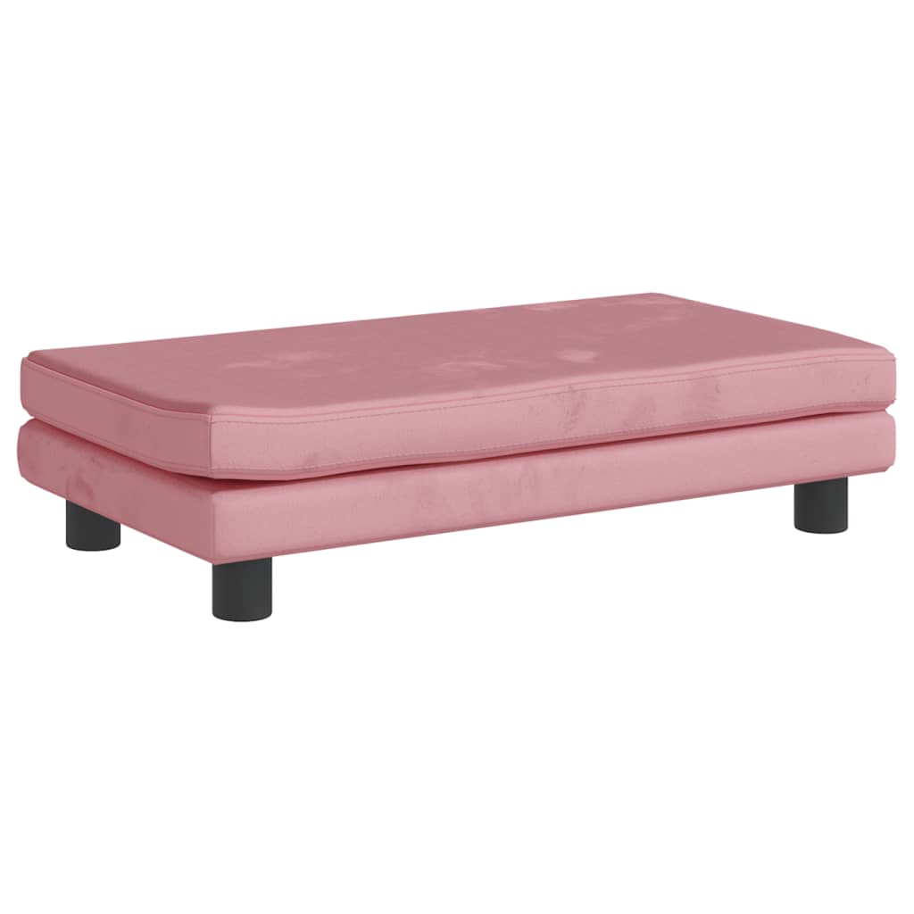 vidaXL Dječja fotelja s tabureom ružičasta 100 x 50 x 30 cm baršunasta