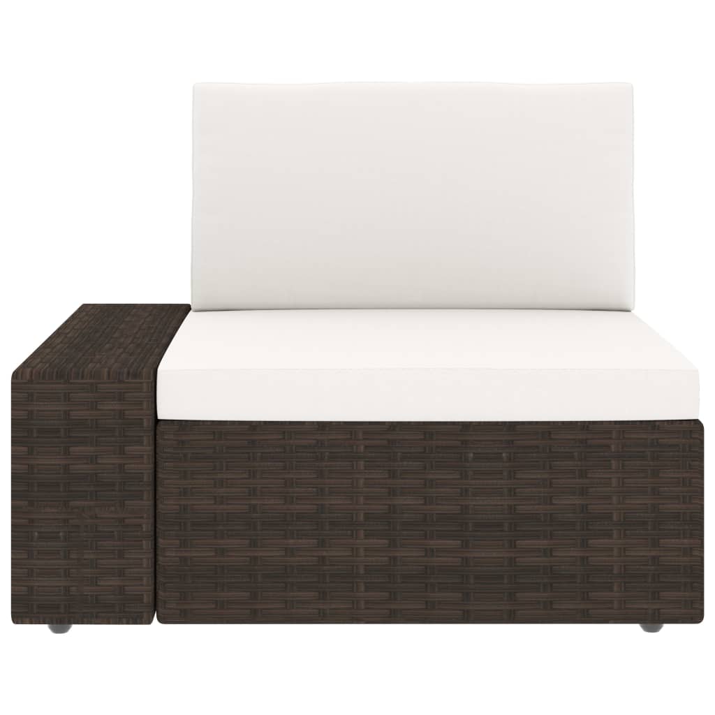 vidaXL Modularna kutna sofa od poliratana s desnim naslonom smeđa