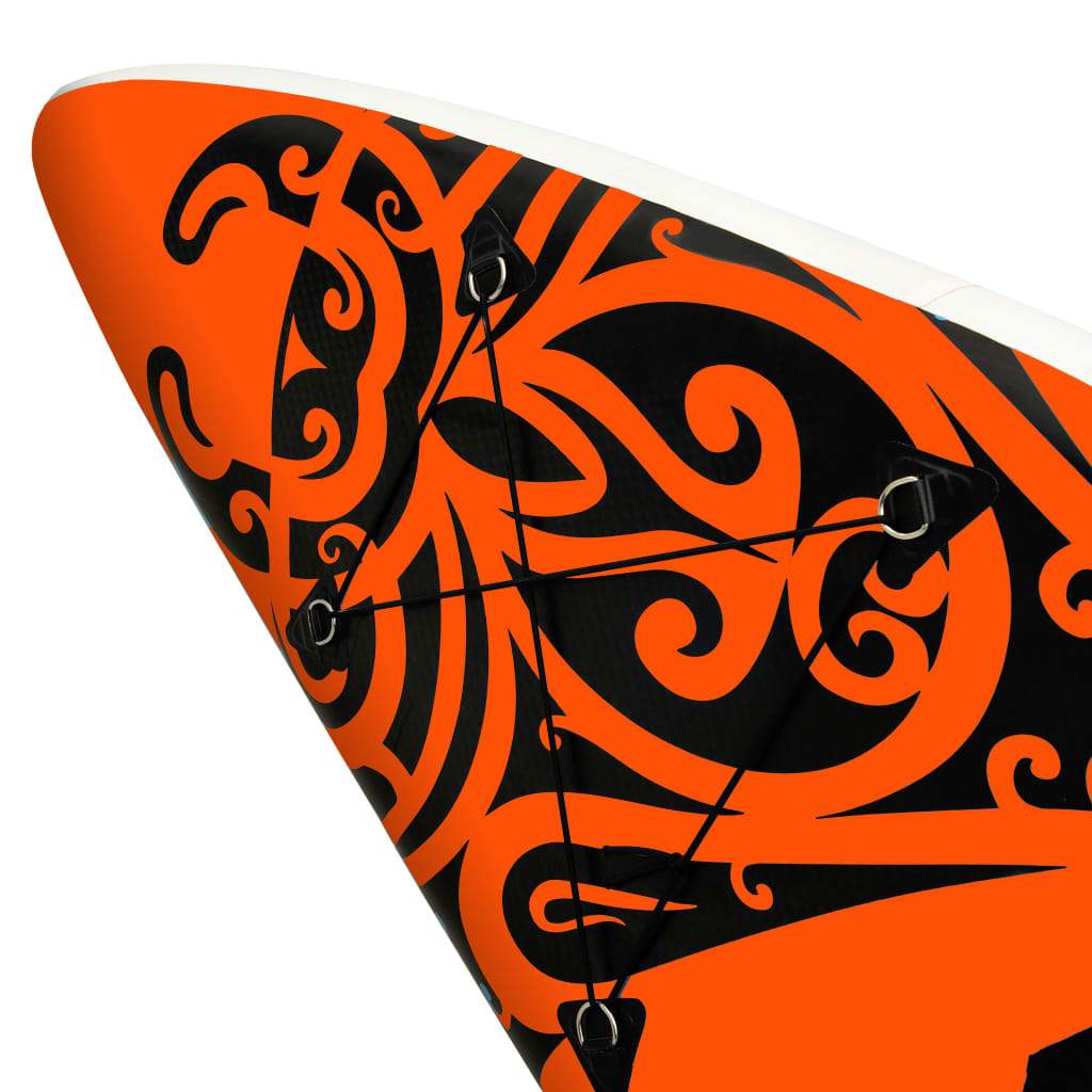 vidaXL Set daske na napuhavanje za veslanje 366x76x15 cm narančasti
